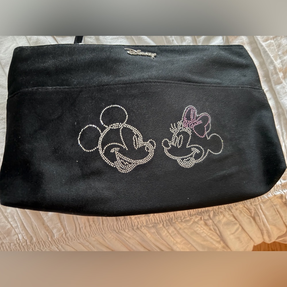 Disney Mickey and Minnie bling make up cosmetic bag new